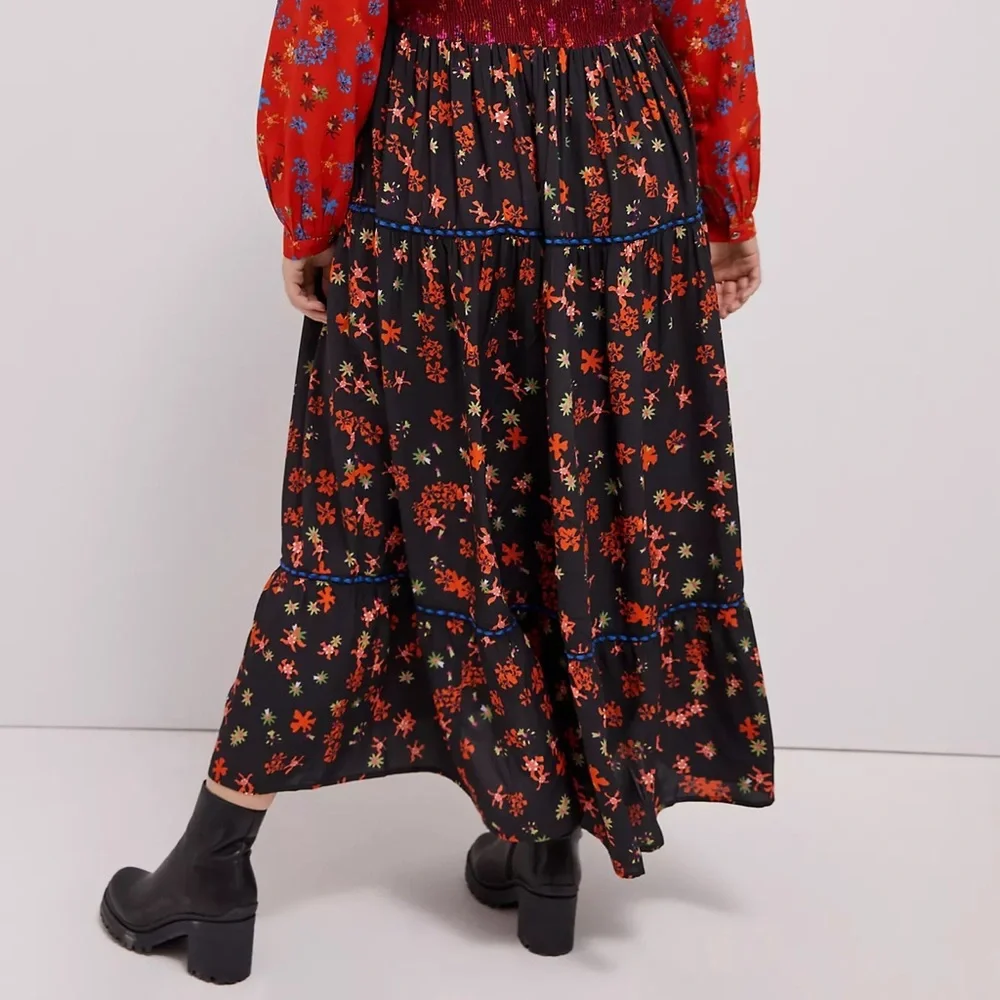 Anthropologie Bl-nk Brittany Floral Smocked Maxi Dress Sz XS Z526-40_9